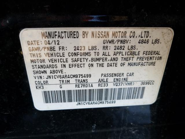 2012 INFINITI G37 JN1CV6AR4CM975499