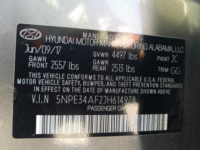 2018 HYUNDAI SONATA SPO 5NPE34AF2JH614978