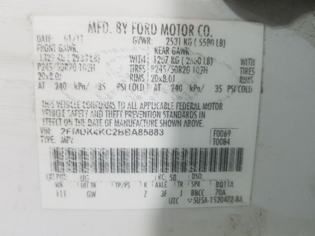 2011 FORD EDGE LIMIT 2FMDK4KC2BBA85883