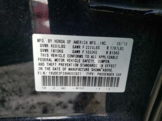 2017 ACURA ILX BASE W 19UDE2F3XHA003821