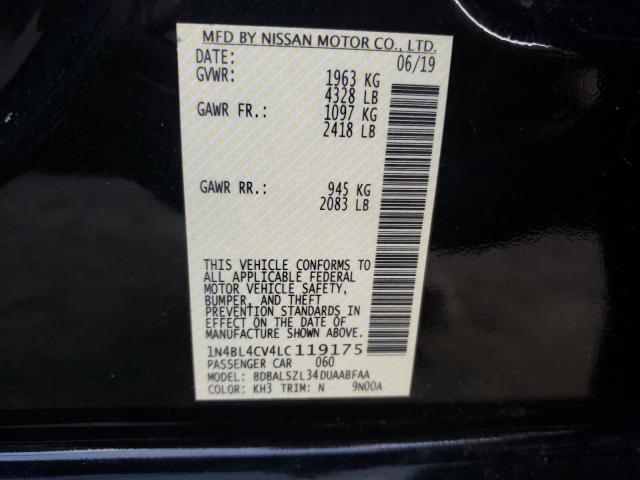 2020 NISSAN ALTIMA SR 1N4BL4CV4LC119175