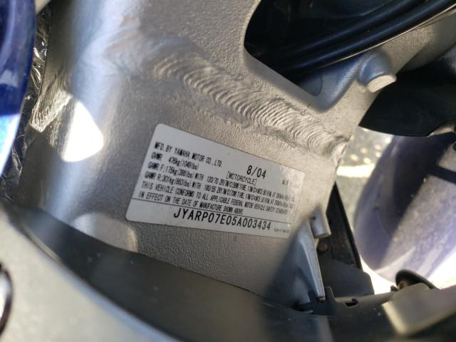 2005 YAMAHA FJR1300 JYARP07E05A003434