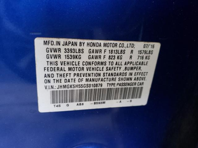 2016 HONDA FIT LX JHMGK5H55GS010879