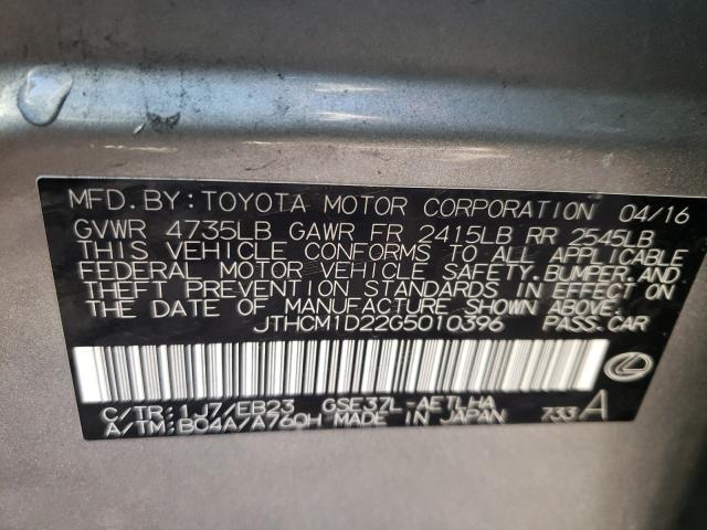 2016 LEXUS IS 300 JTHCM1D22G5010396