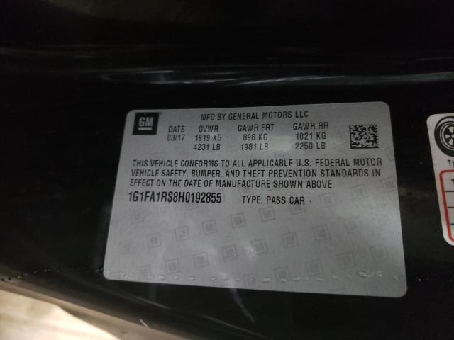 2017 CHEVROLET CAMARO LS 1G1FA1RS8H0192855