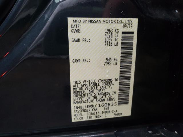2020 NISSAN ALTIMA SL 1N4BL4EV9LC160835
