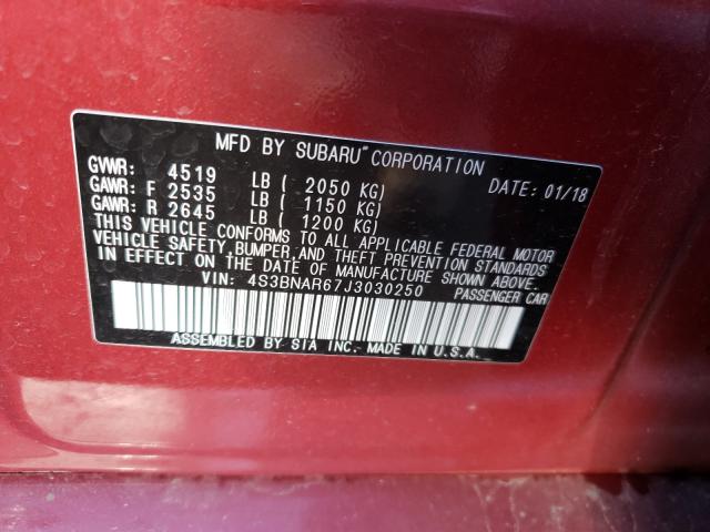 2018 SUBARU LEGACY SPO 4S3BNAR67J3030250