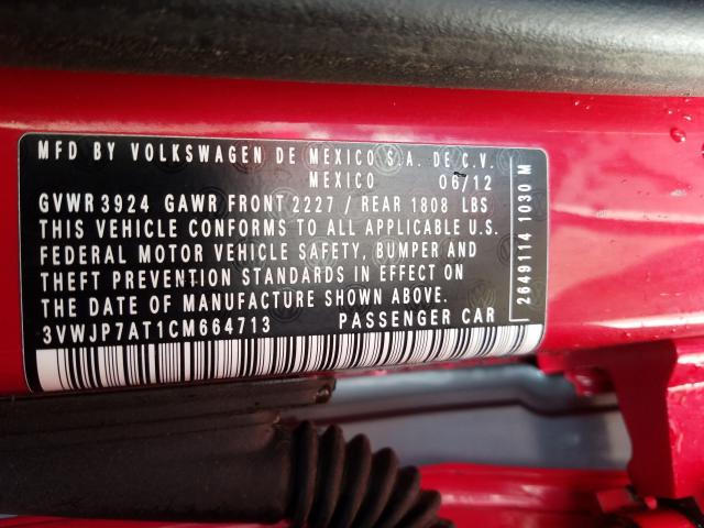 2012 VOLKSWAGEN BEETLE 3VWJP7AT1CM664713