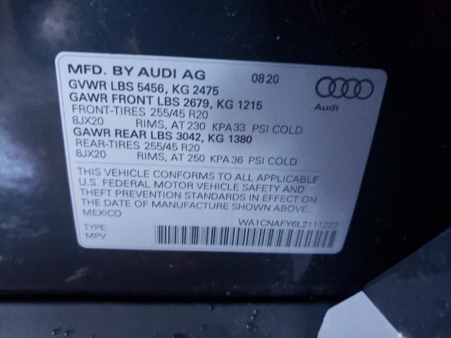2020 AUDI Q5 PRESTIG WA1CNAFY6L2111222