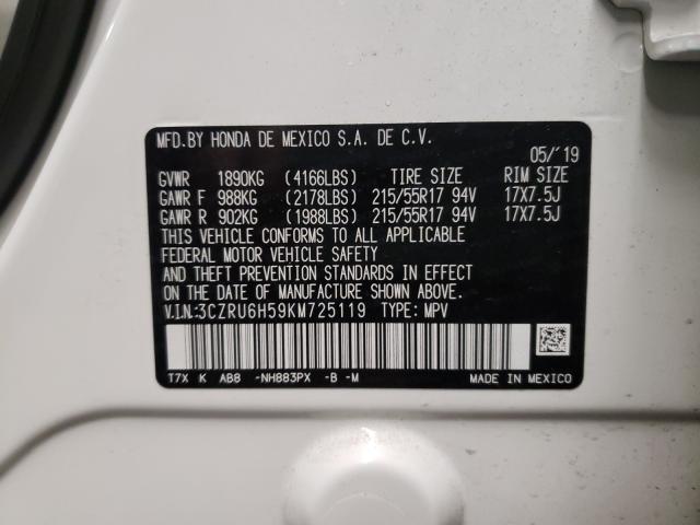 2019 HONDA HR-V EX 3CZRU6H59KM725119