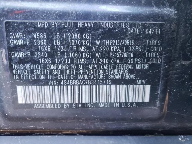 2011 SUBARU OUTBACK 4S4BRBAC7B3415719