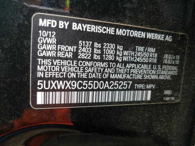 2013 BMW X3 XDRIVE2 5UXWX9C55D0A25257