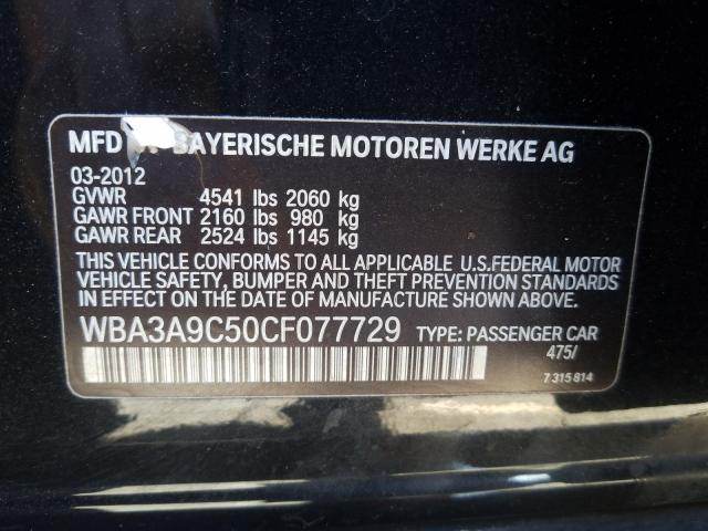 2012 BMW 335 I WBA3A9C50CF077729