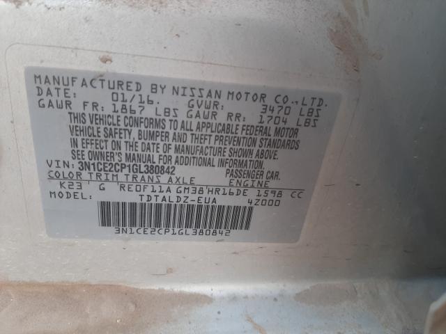 2016 NISSAN VERSA NOTE 3N1CE2CP1GL380842
