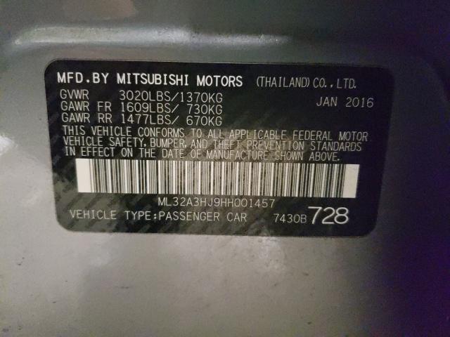 2017 MITSUBISHI MIRAGE ES ML32A3HJ9HH001457