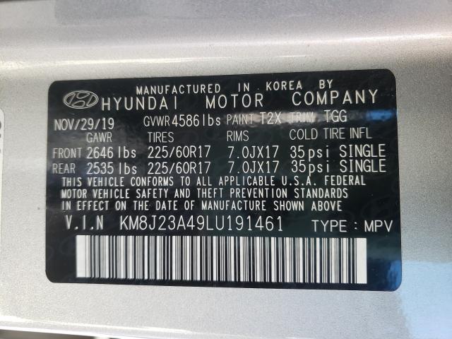 2020 HYUNDAI TUCSON SE KM8J23A49LU191461