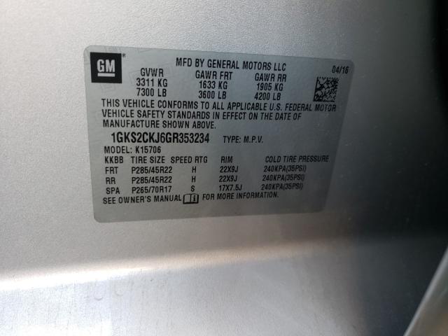 2016 GMC YUKON DENA 1GKS2CKJ6GR353234