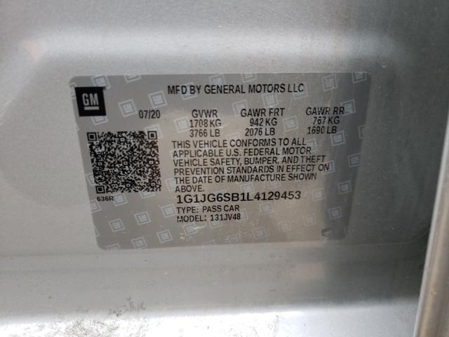 2020 CHEVROLET SONIC 1G1JG6SB1L4129453