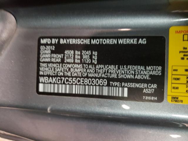 2012 BMW 335 I WBAKG7C55CE803069