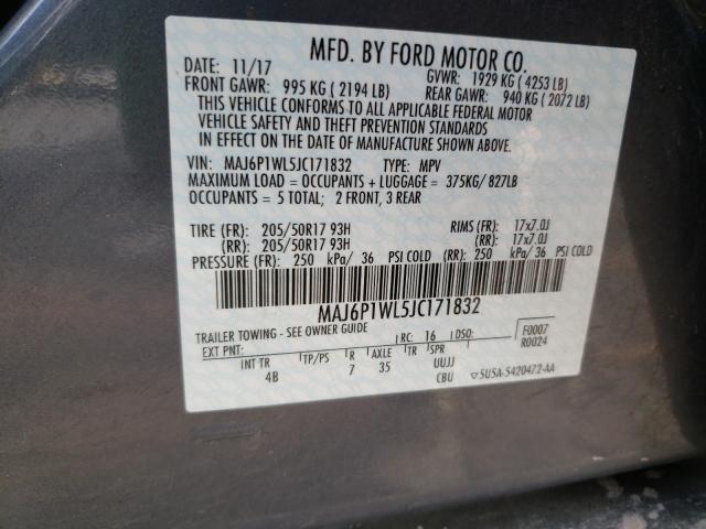 2018 FORD ECOSPORT T MAJ6P1WL5JC171832