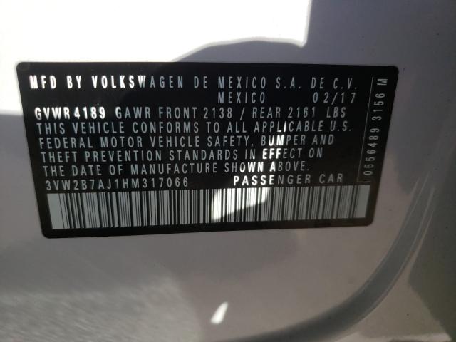 2017 VOLKSWAGEN JETTA S 3VW2B7AJ1HM317066