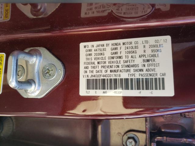2012 ACURA TSX JH4CU2F44CC017618