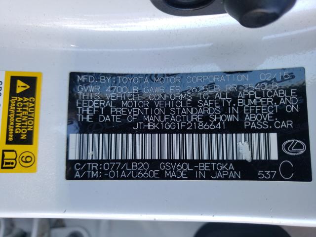2015 LEXUS ES 350 JTHBK1GG1F2186641