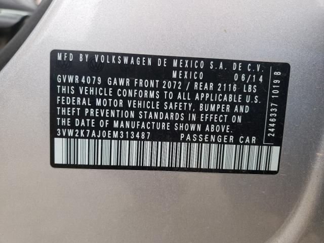 2014 VOLKSWAGEN JETTA BASE 3VW2K7AJ0EM313487