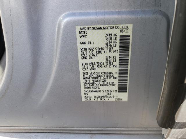 2011 NISSAN XTERRA OFF 5N1AN0NW8BC519670