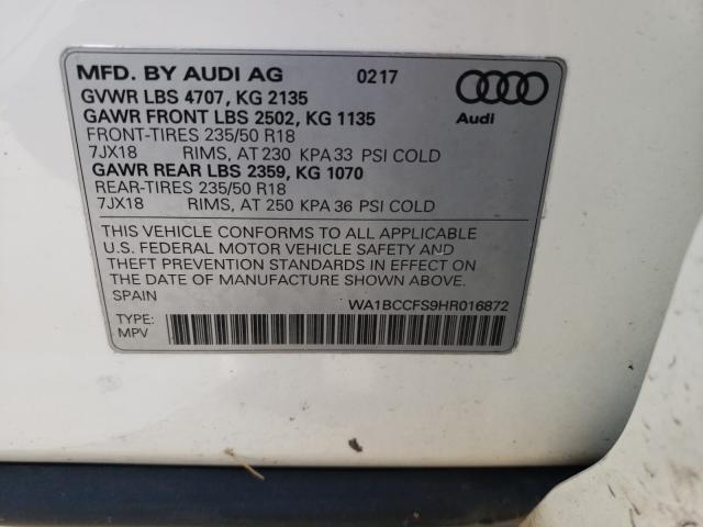 2017 AUDI Q3 PREMIUM WA1BCCFS9HR016872