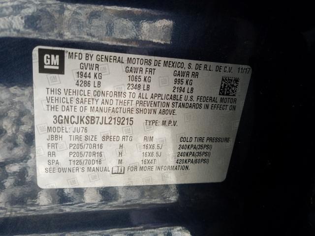 2018 CHEVROLET TRAX LS 3GNCJKSB7JL219215