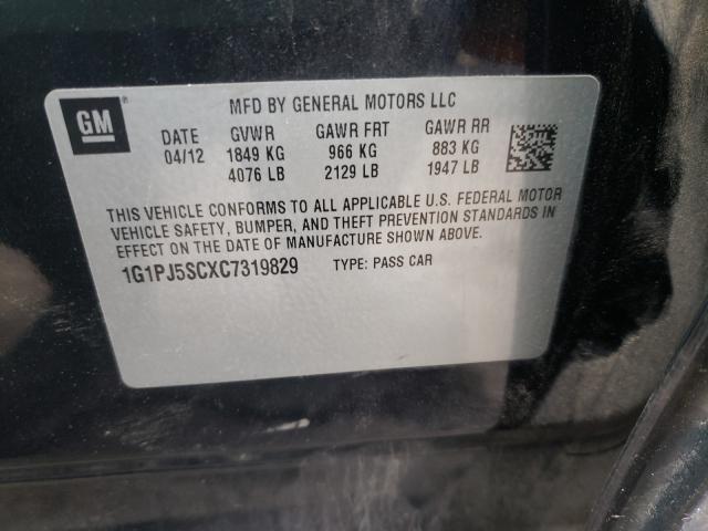 2012 CHEVROLET CRUZE ECO 1G1PJ5SCXC7319829