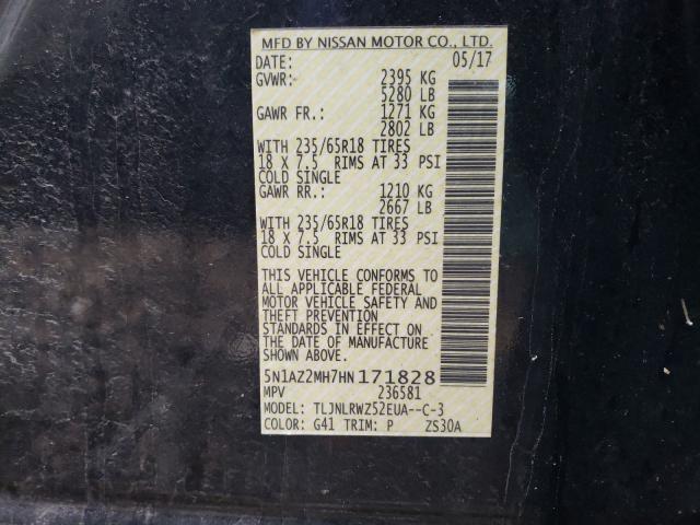 2017 NISSAN MURANO S 5N1AZ2MH7HN171828