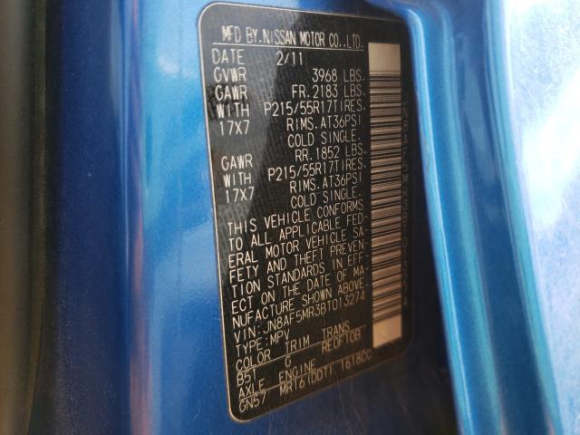 2011 NISSAN JUKE S JN8AF5MR3BT013274