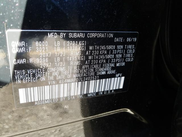 2020 SUBARU ASCENT LIM 4S4WMAPD7L3402531