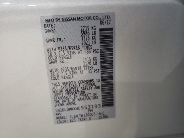 2017 INFINITI QX60 5N1DL0MNXHC553193