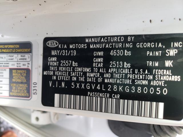 2019 KIA OPTIMA SXL 5XXGV4L28KG380050