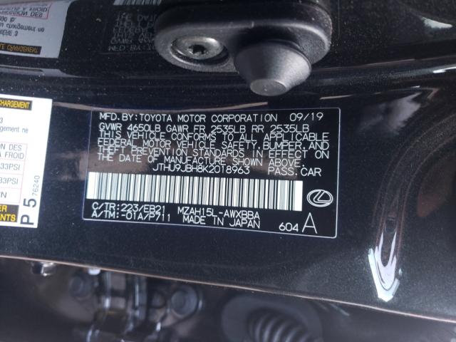 2019 LEXUS UX 250H JTHU9JBH8K2018963