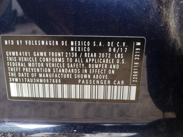 2017 VOLKSWAGEN GOLF S 3VW117AU3HM067886