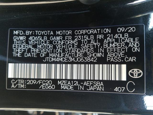 2021 TOYOTA COROLLA SE JTDM4MCE3MJ063842