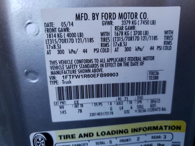 2014 FORD F150 SVT R 1FTFW1R60EFB99903