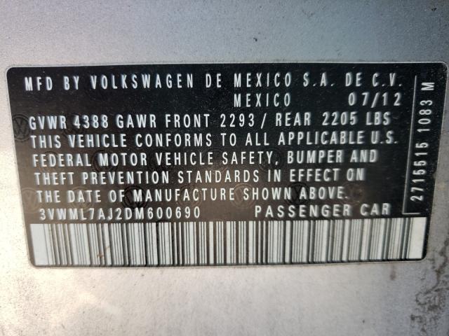 2013 VOLKSWAGEN JETTA TDI 3VWML7AJ2DM600690