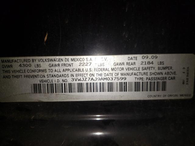 2010 VOLKSWAGEN JETTA S 3VWJZ7AJ9AM037599