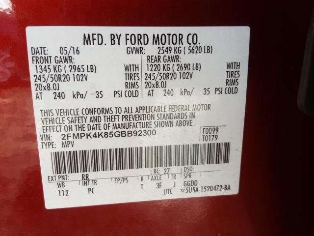 2016 FORD EDGE TITAN 2FMPK4K85GBB92300