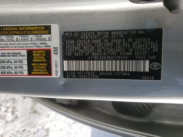 2011 TOYOTA CAMRY BASE 4T1BF3EK3BU118246