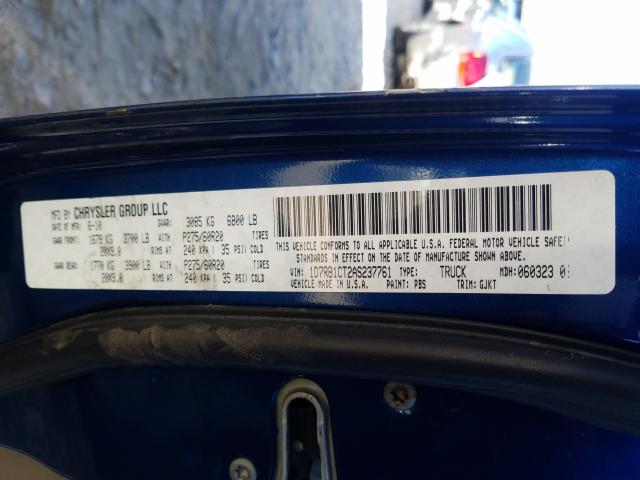 2010 DODGE RAM 1500 1D7RB1CT2AS237761