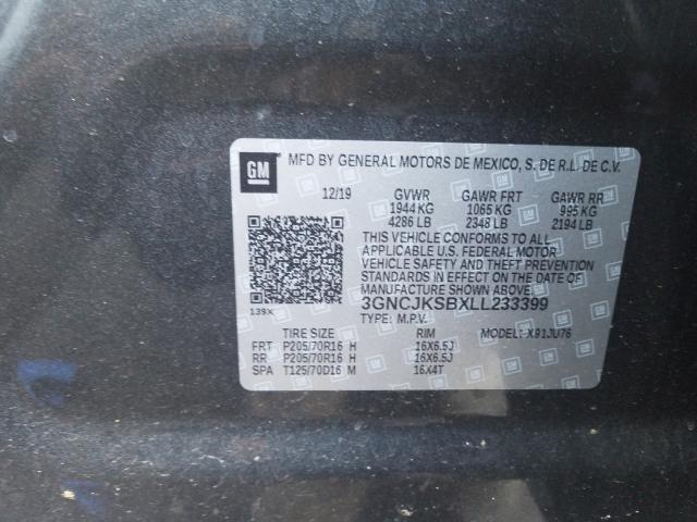 2020 CHEVROLET TRAX LS 3GNCJKSBXLL233399