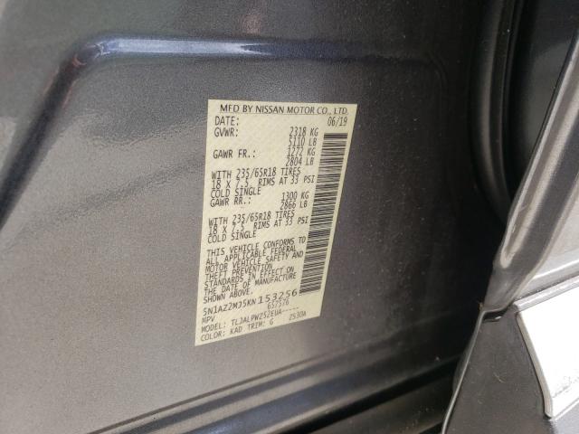 2019 NISSAN MURANO S 5N1AZ2MJ5KN153256