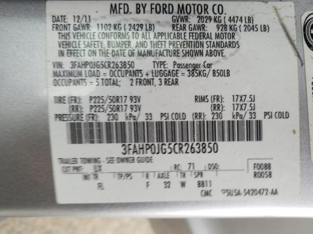 2012 FORD FUSION 3FAHP0JG5CR263850