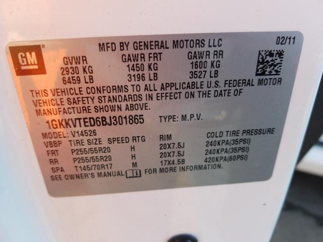 2011 GMC ACADIA DEN 1GKKVTED6BJ301865